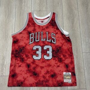 Mitchell & Ness Scottie Pippen Chicago Bulls Red Galaxy Jersey #NBA #Bulls